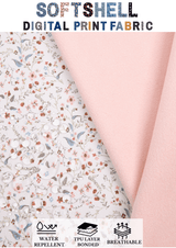 Softshell fabric Spring Floral Print Waterproof Water Repellent Resistant - G.k Fashion Fabrics softshell
