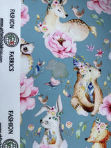 Softshell cute rabbit digital print fabric water repellant - G.k Fashion Fabrics