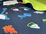 Softshell with Dinosaurs Print Fabric - G.k Fashion Fabrics Navy / Price per Half Yard softshell