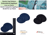 Solid Denim Cap Patch (2 Pieces Pack) Iron on , Sew on, Embroidered patches. - G.k Fashion Fabrics