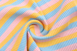 Striped Rib Knit Cotton Jersey Fabric - S1037 - G.k Fashion Fabrics