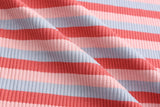 Striped Rib Knit Cotton Jersey Fabric - S1037 - G.k Fashion Fabrics