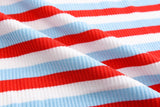 Striped Rib Knit Cotton Jersey Fabric - S1037 - G.k Fashion Fabrics
