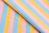 Striped Rib Knit Cotton Jersey Fabric - S1037 - G.k Fashion Fabrics
