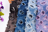 Tie Dye Ripped Washed Cotton Denim with Holes Fabric - G.k Fashion Fabrics denim