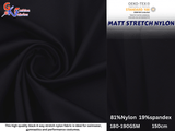 Tricot Nylon Spandex Fabric -Black Matte Finish / 4 Way Stretch 60in Width - Swimwear- Sportswear - G.k Fashion Fabrics