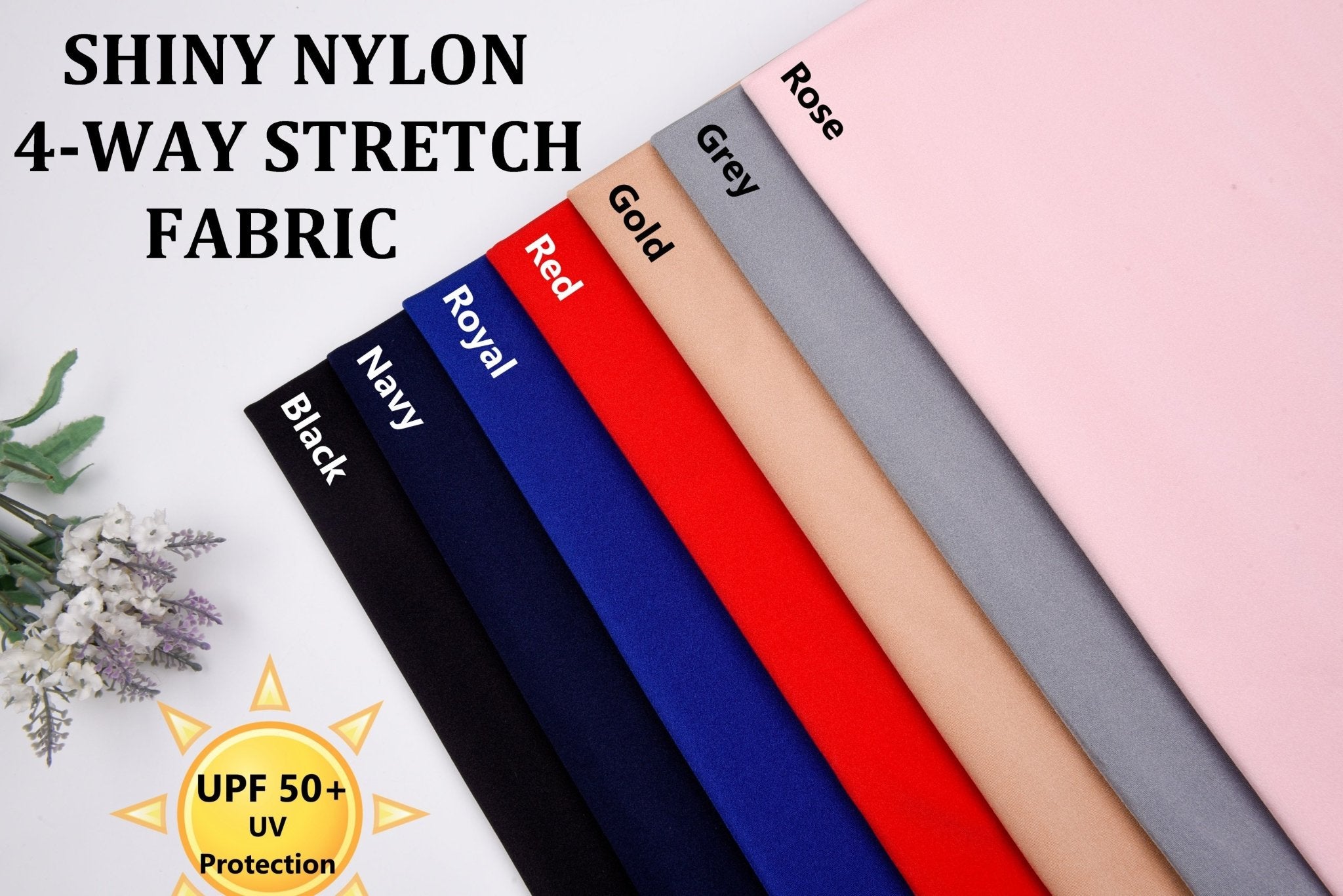 Tricot Shiny UV Protective Nylon Swimwear / Sports 4-Way Stretch Fabric