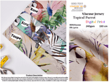 Tropical Parrot- Viscose Spandex Jersey Fabric - 5093 - G.k Fashion Fabrics