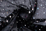 Tulle with Holographic Star Print Fabric - G.k Fashion Fabrics mesh