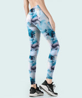 Turquoise Water Color Print Nylon Swimwear Fabric - WJH -1193B - G.k Fashion Fabrics swimwear