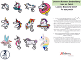 Unicorn High-quality Patch (2 Pieces Pack) Sew on, Embroidered patches. - GK-78 - G.k Fashion Fabrics