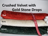 Velvet with Stone Gold Drops Fabric - G.k Fashion Fabrics fabric