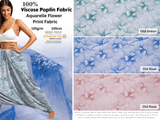 Viscose Poplin Aquarelle Flowers Print Fabric - 6006 - G.k Fashion Fabrics