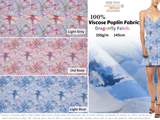 Viscose Poplin Dragonfly Print Fabric - 6009 - G.k Fashion Fabrics