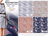 Viscose Poplin Flamingo Print Fabric - 6004 - G.k Fashion Fabrics