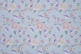 Viscose Poplin Wild Roses Print Fabric - 6003 - G.k Fashion Fabrics Aqua - 1807 / Price per Half Yard viscose