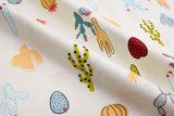 Washed 100 % Organic Cotton Poplin, Cactus Print Fabric. GK - 014 - G.k Fashion Fabrics cotton poplin