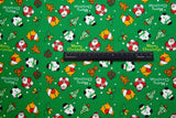 Washed 100 % Organic Cotton Poplin, Christmas Print Fabric. Santa - G.k Fashion Fabrics cotton poplin