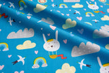 Washed 100 % Organic Cotton Poplin, Cloud Print Fabric. GK - 044 - G.k Fashion Fabrics cotton poplin