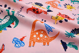 Washed 100 % Organic Cotton Poplin, Dino Print Fabric. GK - 047 - G.k Fashion Fabrics cotton poplin