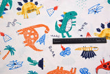 Washed 100 % Organic Cotton Poplin, Dino Print Fabric. GK - 047 - G.k Fashion Fabrics cotton poplin