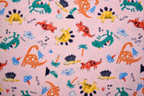 Washed 100 % Organic Cotton Poplin, Dino Print Fabric. GK - 047 - G.k Fashion Fabrics cotton poplin