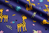 Washed 100 % Organic Cotton Poplin, Giraffe Print Fabric. GK - 002 - G.k Fashion Fabrics cotton poplin