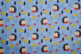 Washed 100 % Organic Cotton Poplin, Hedgehog Print Fabric. GK-029 - G.k Fashion Fabrics cotton poplin