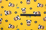 Washed 100 % Organic Cotton Poplin, Panda Print Fabric. GK-006 - G.k Fashion Fabrics cotton poplin