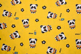 Washed 100 % Organic Cotton Poplin, Panda Print Fabric. GK-006 - G.k Fashion Fabrics cotton poplin