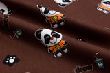 Washed 100 % Organic Cotton Poplin, Panda Print Fabric. GK-006 - G.k Fashion Fabrics cotton poplin
