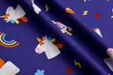 Washed 100 % Organic Cotton Poplin, Unicorn Print Fabric. GK-008 - G.k Fashion Fabrics cotton poplin