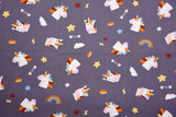 Washed 100 % Organic Cotton Poplin, Unicorn Print Fabric. GK-008 - G.k Fashion Fabrics cotton poplin