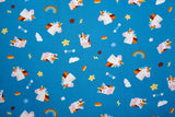 Washed 100 % Organic Cotton Poplin, Unicorn Print Fabric. GK-008 - G.k Fashion Fabrics cotton poplin