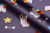 Washed 100 % Organic Cotton Poplin, Unicorn Print Fabric. GK-008 - G.k Fashion Fabrics cotton poplin