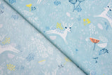 Washed 100 % Organic Cotton Poplin, Winter Deer Print Fabric. GK - 007 - G.k Fashion Fabrics cotton poplin