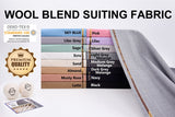 Wool Blend Suiting Fabric - 6429 - G.k Fashion Fabrics Suiting Fabric