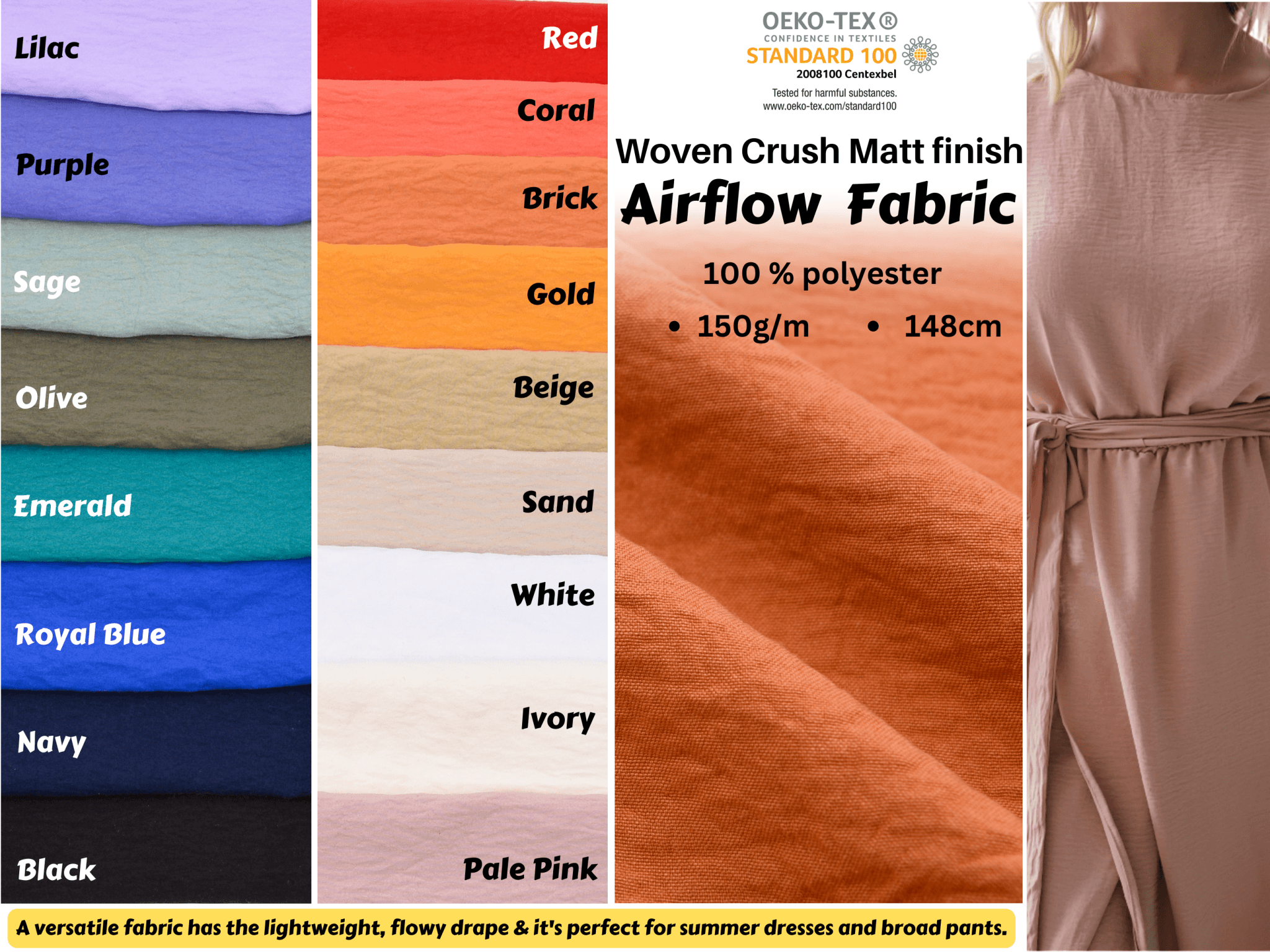 Woven Crush Matt Finish Airflow Fabric G k Fashion Fabrics woven-crush-matt-finish-airflow-fabric-g-k-fashion-fabrics