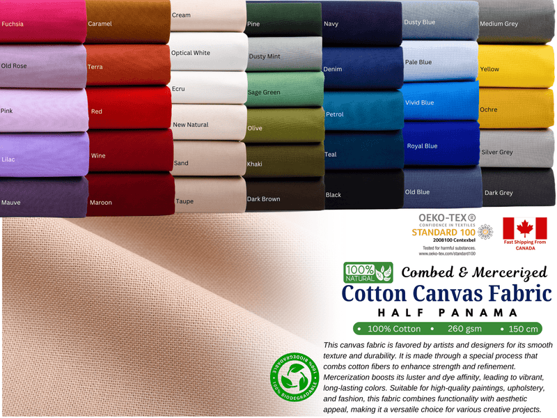 100% Cotton Canvas Combed & Mercerized Fabric - G.k Fashion Fabrics