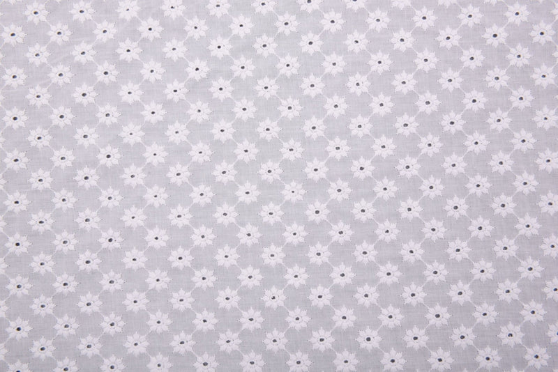 100 % Cotton Lawn Daisy Eyelet Embroidery Fabric - G.k Fashion Fabrics