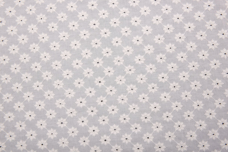 100 % Cotton Lawn Daisy Eyelet Embroidery Fabric - G.k Fashion Fabrics