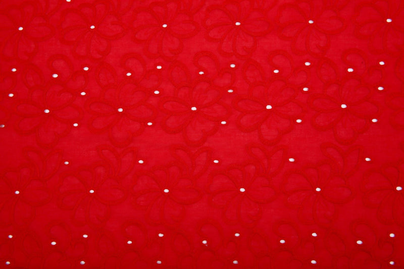 100 % Cotton Lawn Whispering Petals Eyelet Embroidery Fabric - G.k Fashion Fabrics