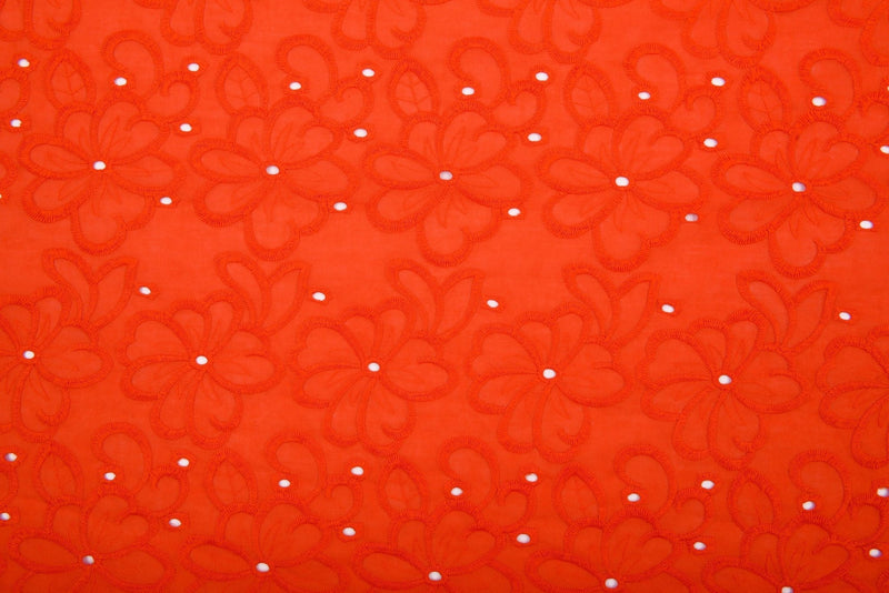 100 % Cotton Lawn Whispering Petals Eyelet Embroidery Fabric - G.k Fashion Fabrics