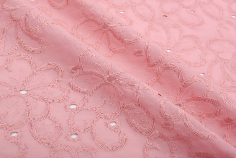 100 % Cotton Lawn Whispering Petals Eyelet Embroidery Fabric - G.k Fashion Fabrics