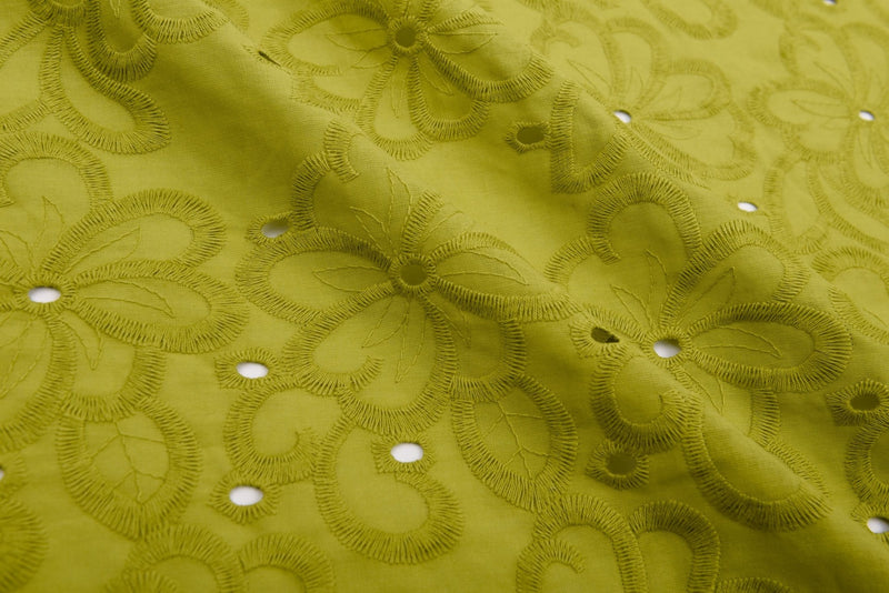 100 % Cotton Lawn Whispering Petals Eyelet Embroidery Fabric - G.k Fashion Fabrics