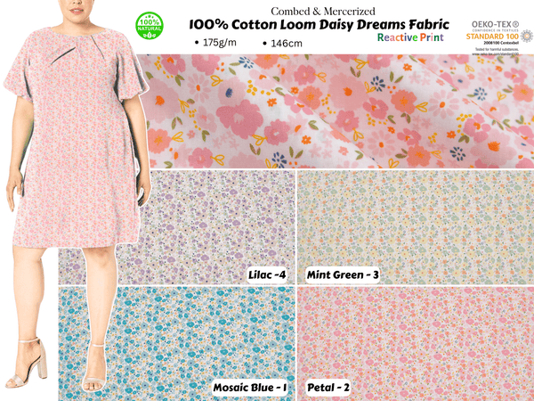 100% Cotton Loom Line Daisy Dreams Fabric- 088 - G.k Fashion Fabrics Loom Line Cotton