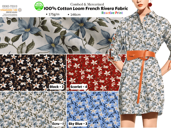 100% Cotton Loom Line French Rivera Fabric - 194 - G.k Fashion Fabrics Loom Line Cotton