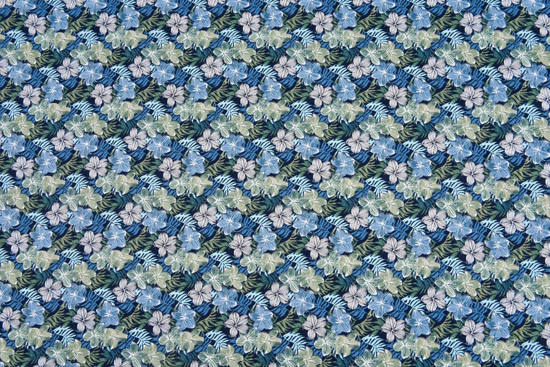 100% Cotton Loom Line Aloha Print Fabric - 134 - G.k Fashion Fabrics Old Blue - 1 / Price Per Half Yard Loom Line Cotton