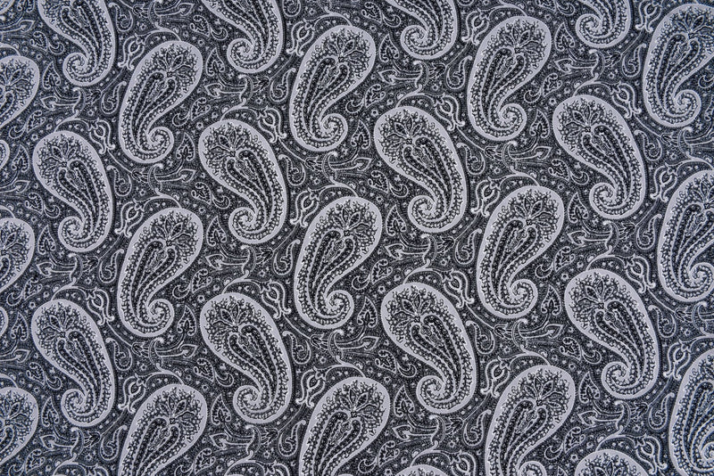 100% Cotton Loom Line Big Paisley Fabric - 189 - G.k Fashion Fabrics Grey - 2 / Price Per Half Yard Loom Line Cotton