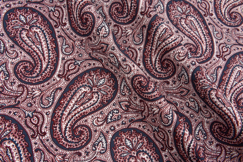 100% Cotton Loom Line Big Paisley Fabric - 189 - G.k Fashion Fabrics Bordo - 1 / Price Per Half Yard Loom Line Cotton